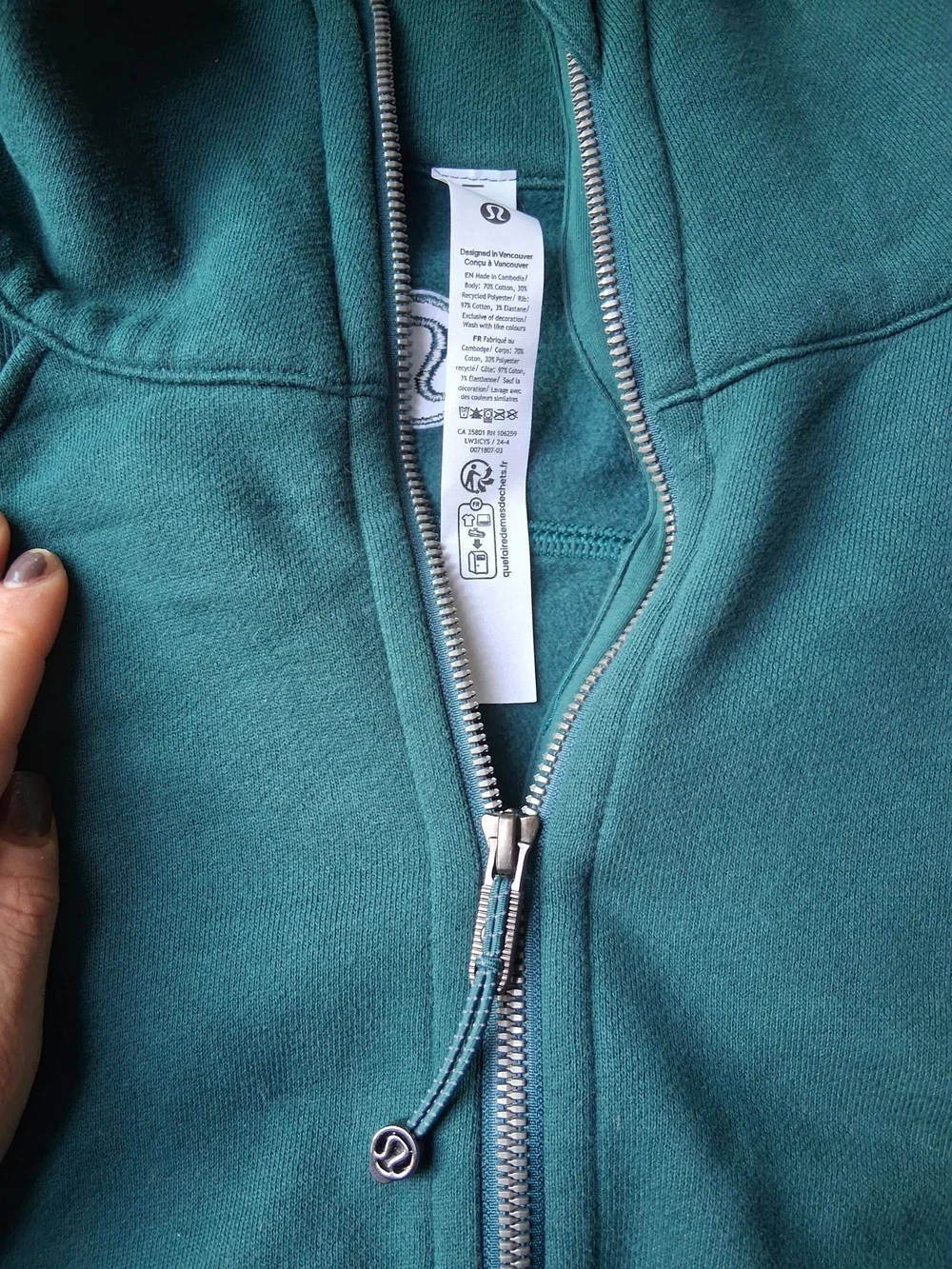 lululemon Scuba Oversized Forest Green Half-Zip Pullover Sweatshirt, XL/XXL - Picture 3 of 7